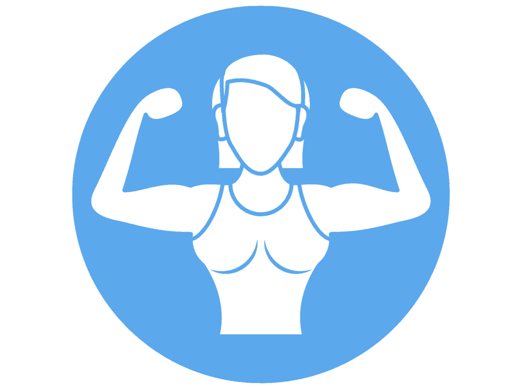 woman flexing representing a healthy body