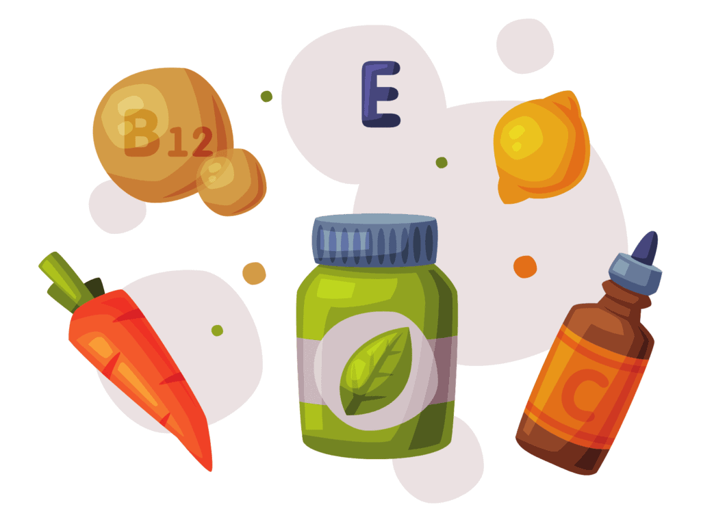vitamins and minerals representing micro nutrients and their importance in good physical health