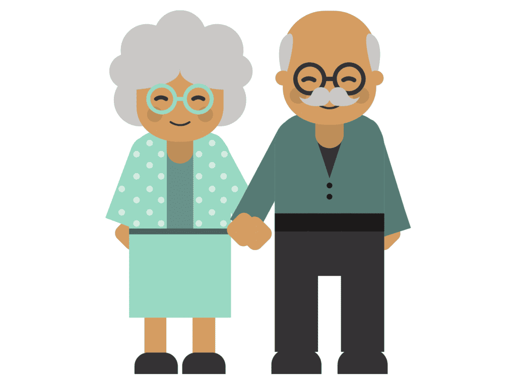 two old grandparents holding hands