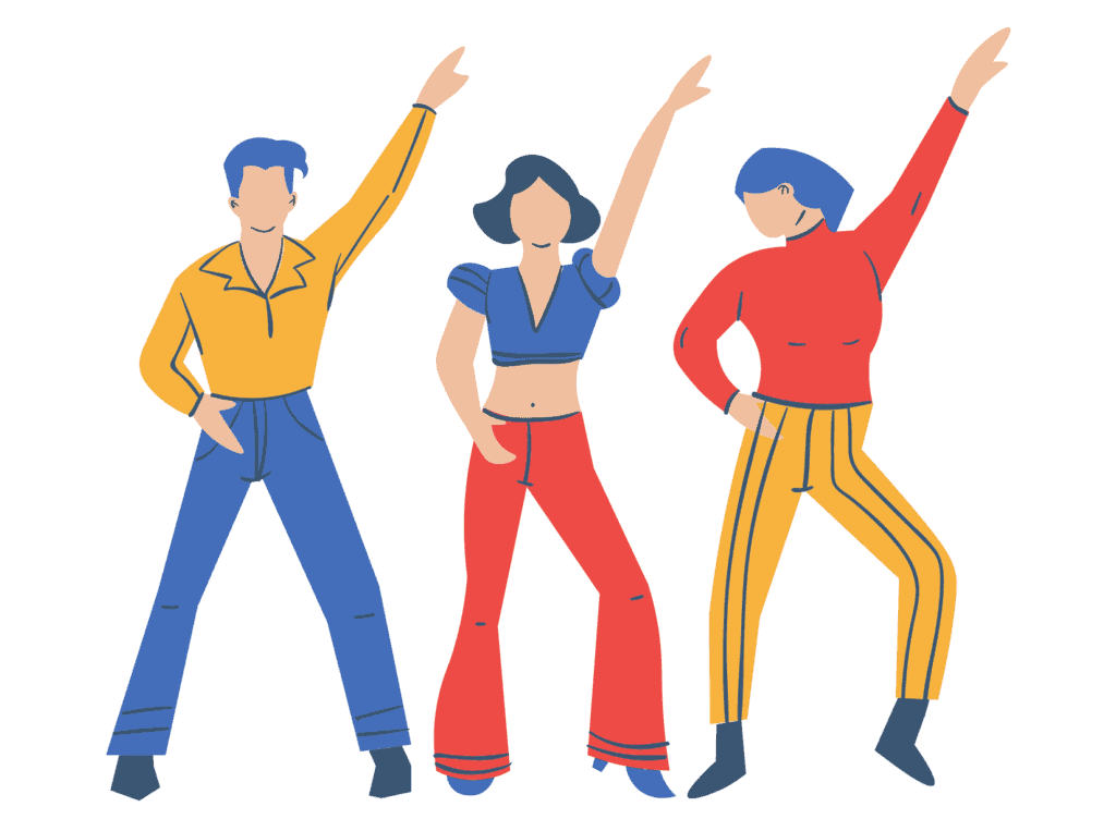 four people dancing