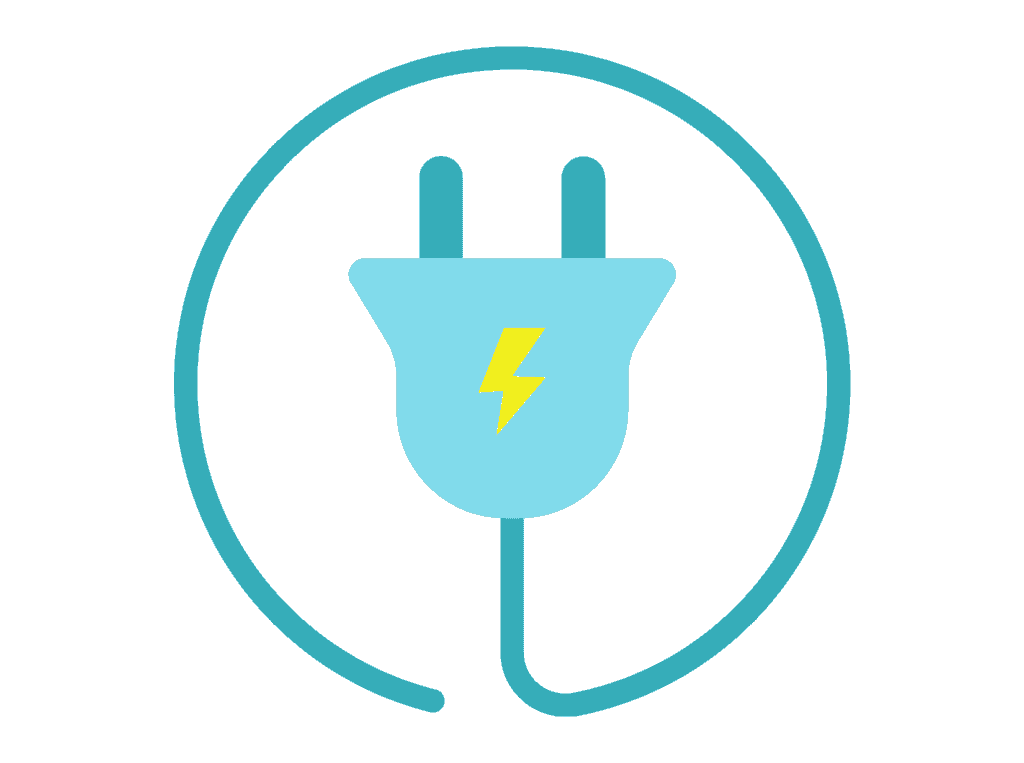 plug and lightning bolt representing how to save money on a low income by reducing electric bill 
