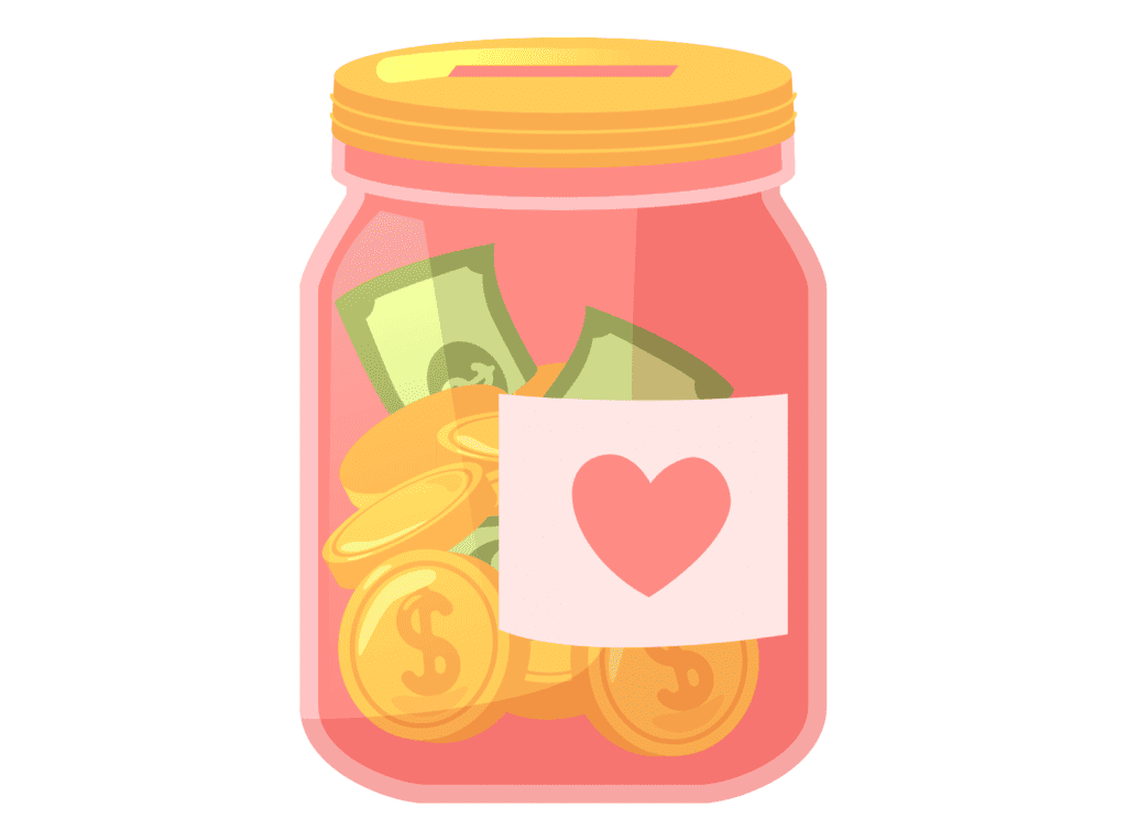 money jar with coins and money showing that if you follow good frugal living tips you can save money