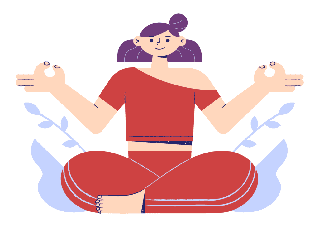 woman smiling meditating