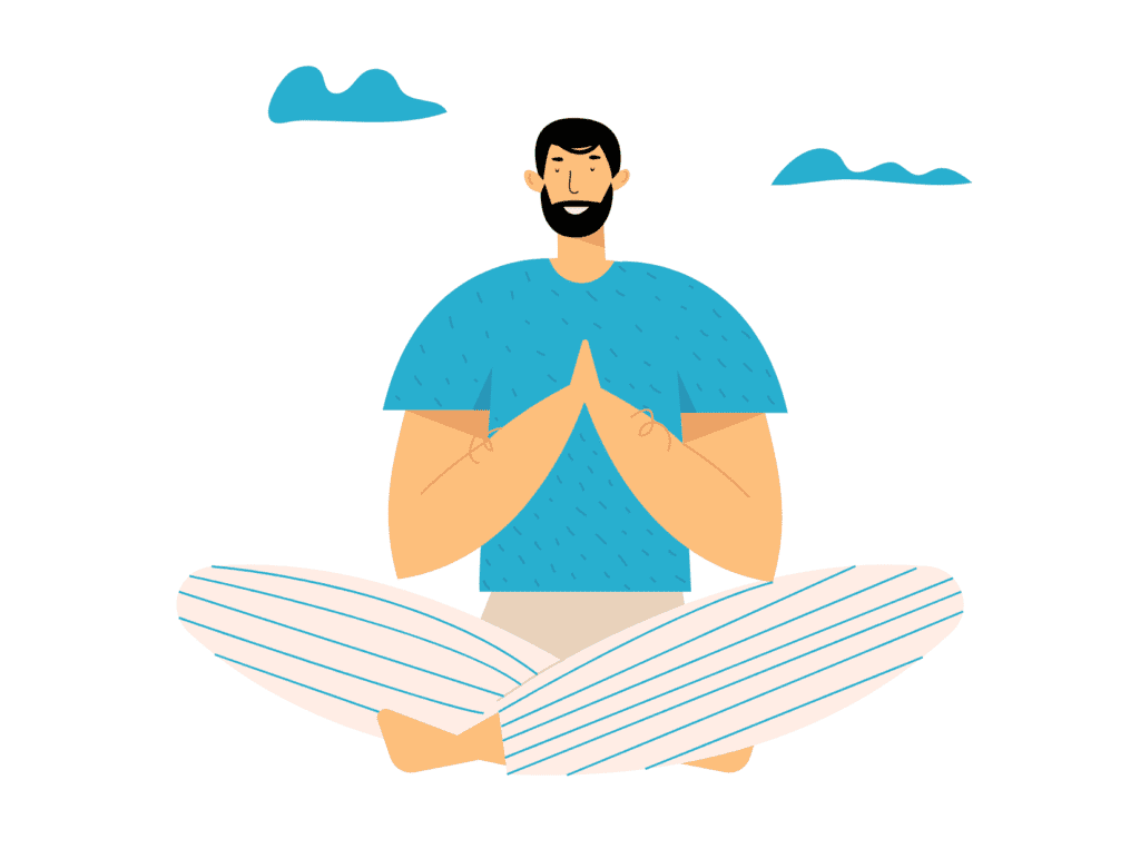man meditating stress free because he knows why you should save money to eliminate money stressors