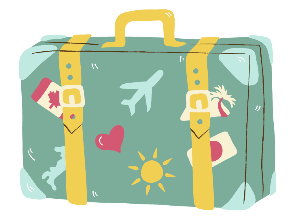 suitcase with stickers from traveling