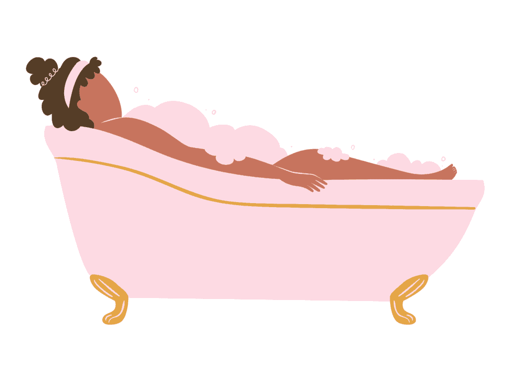 woman taking a bath representing things to do that don't cost money