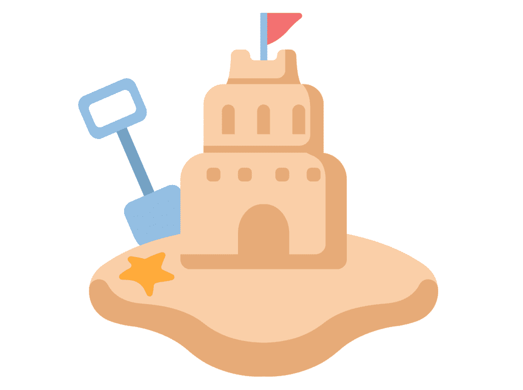 sandcastle representing things to do that don't cost money