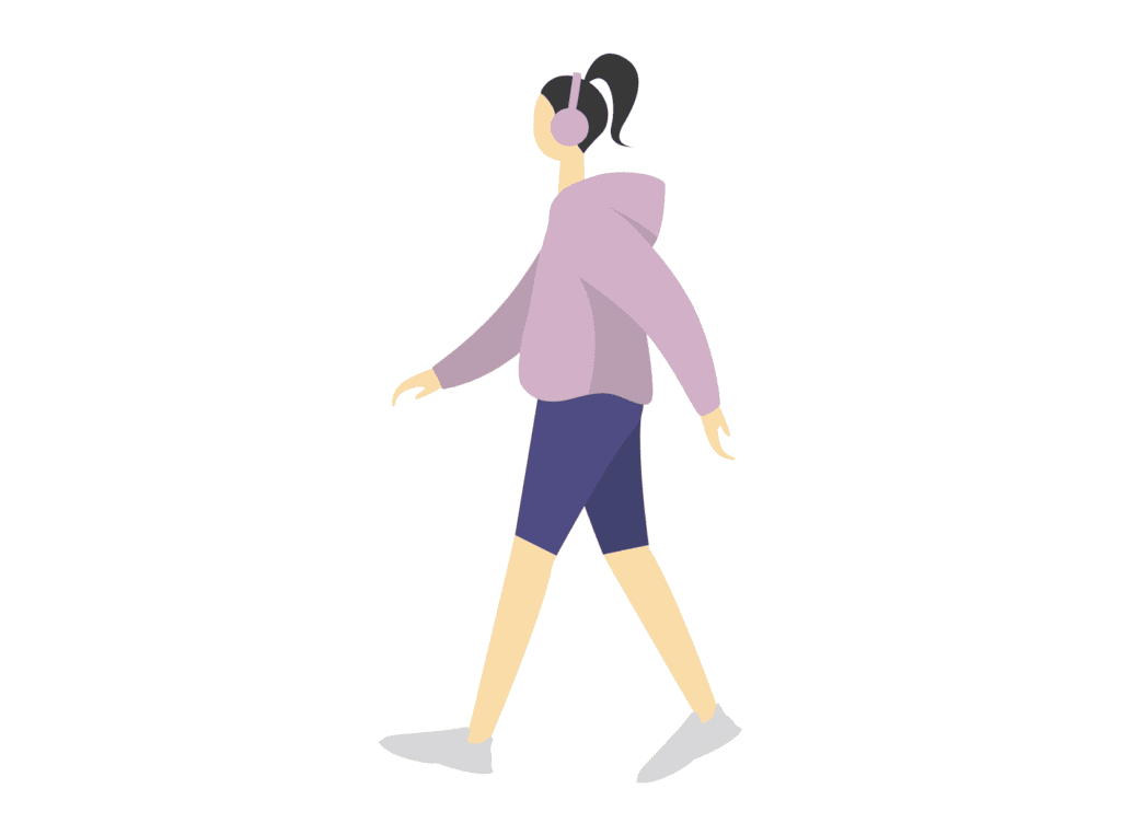 person walking with headphones because they know how to enjoy life without money
