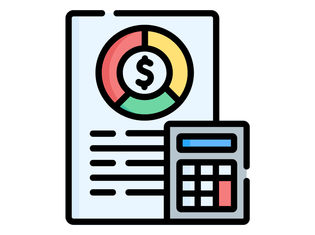 budget calculator representing a finances after a divorce