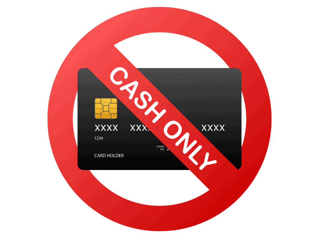 cash only sign