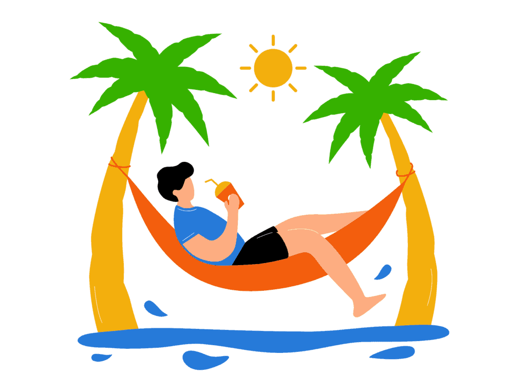 person relaxing on the beach because he is retiring single