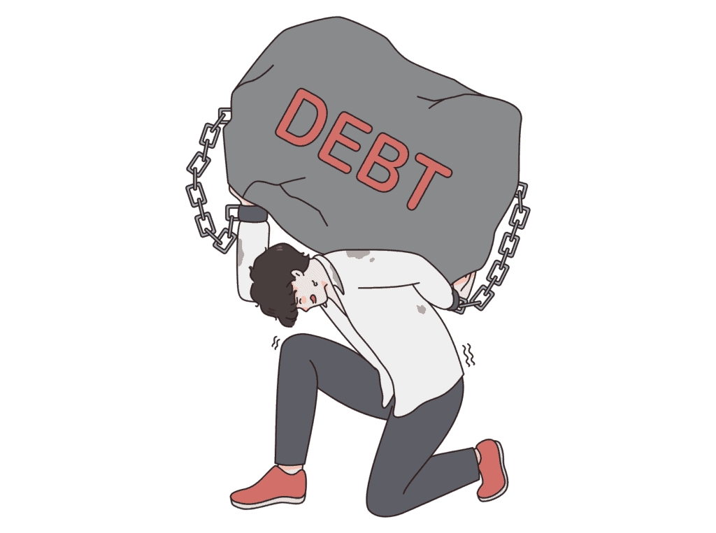 person in debt representing expenses in retirement