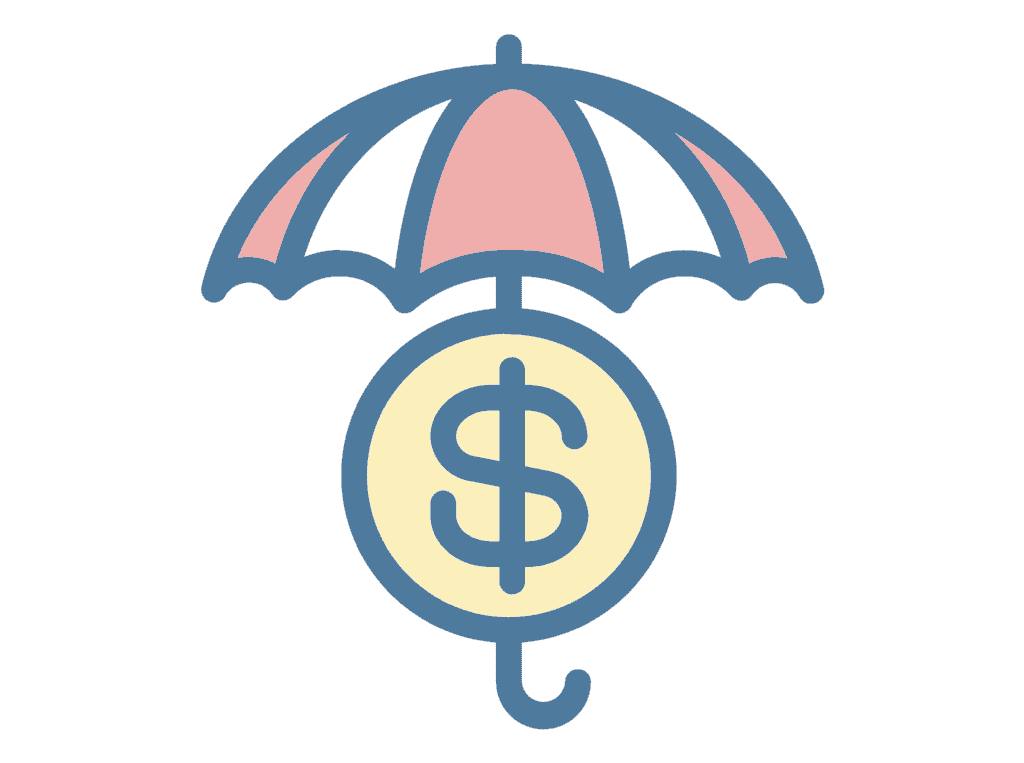umbrella and money sign