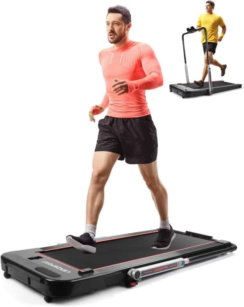 LSRZSPORT-2-in-1-folding representing the best budget treadmill for a heavy person