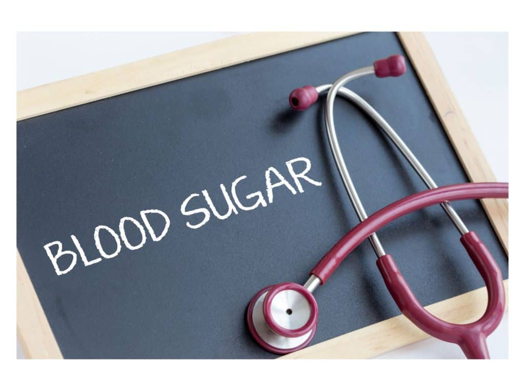 blood sugar words and chalk board