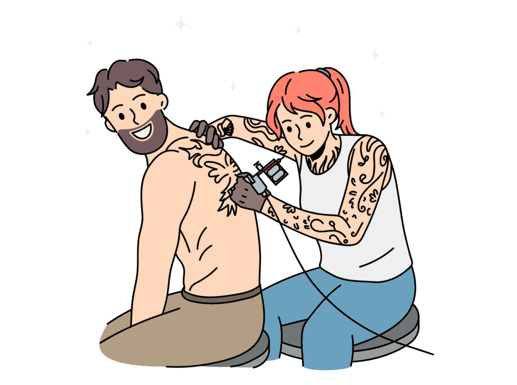 person getting a tattoo representing how you can get paid to get tattoos on your body