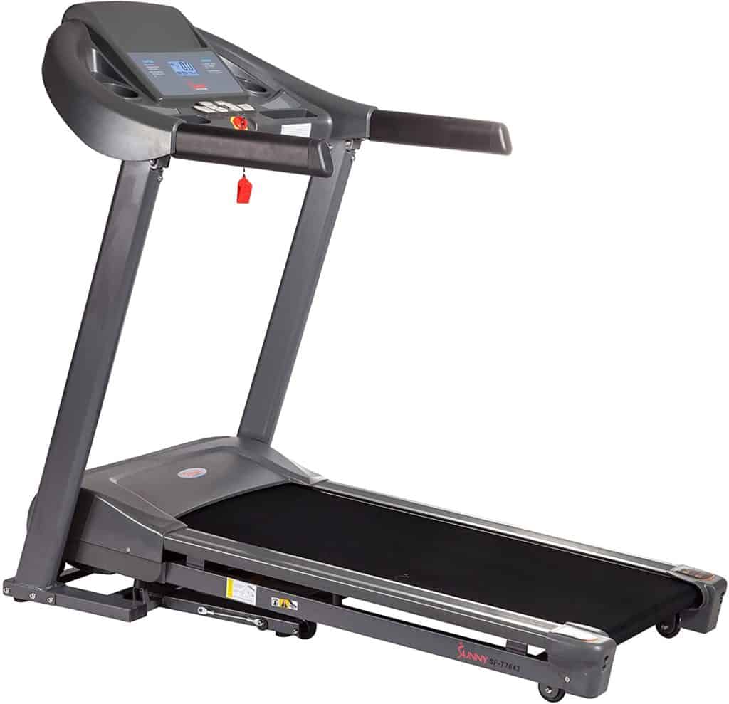 sunny health fitness t7643 representing the best budget treadmill for a heavy person
