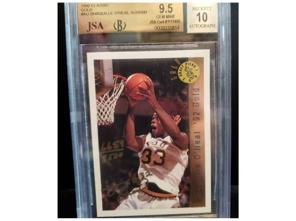 shaq dunking representing the most valuable shaq cards in the world