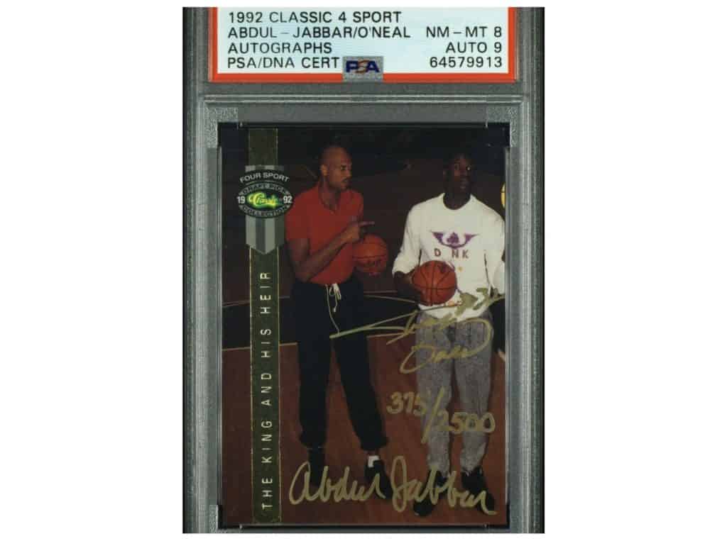 shaq and kareem standing  representing the most valuable shaq cards