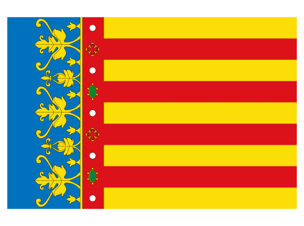 Valencia Spain flag representing the cheapest place to live in Spain