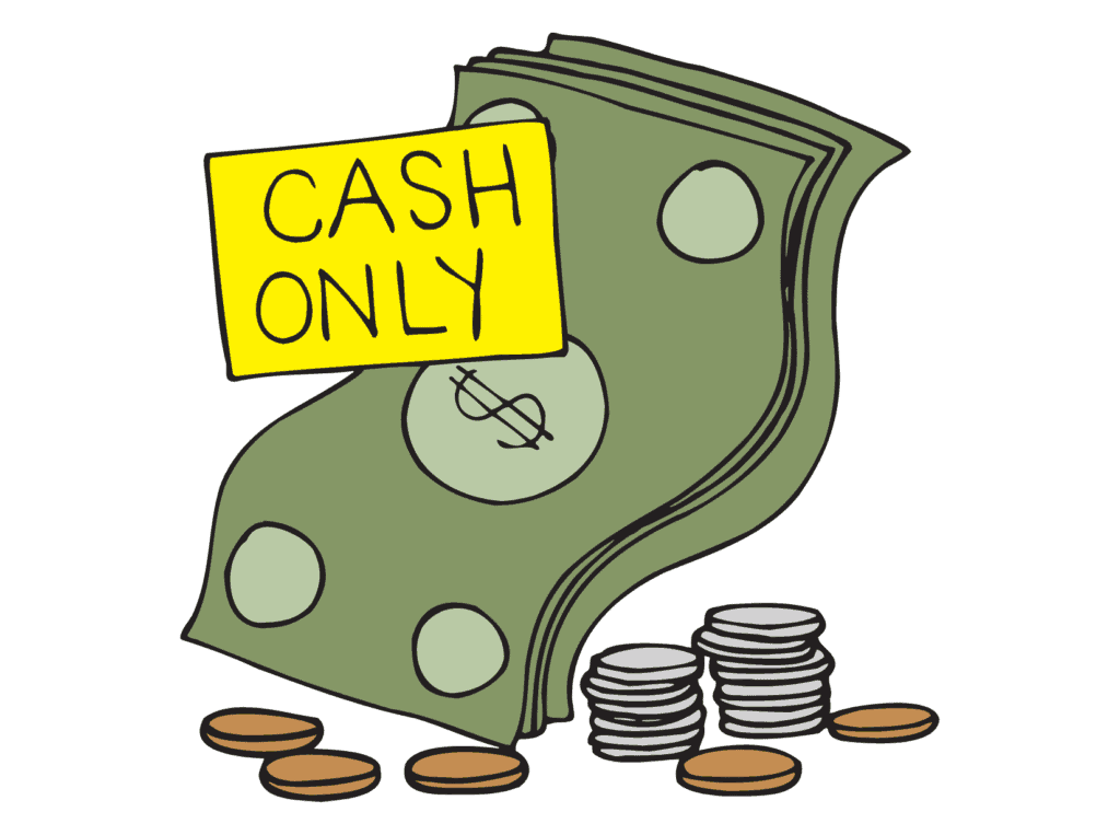 cash only sign representing saving money while enlisted