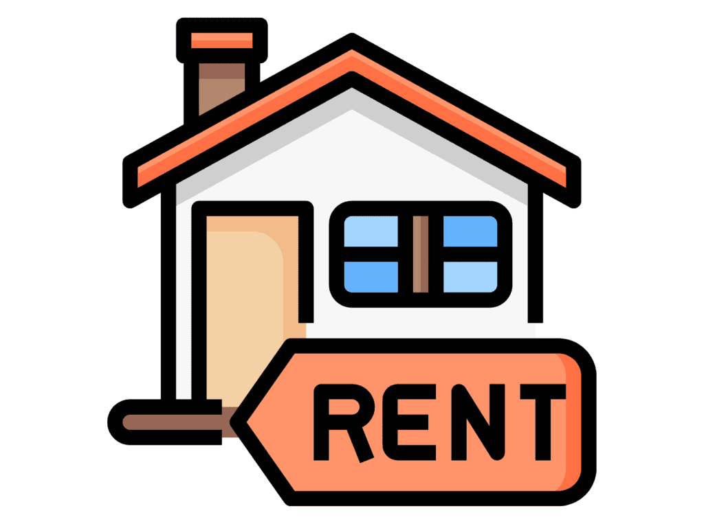 house with rent sign representing ways to invest while enlisted