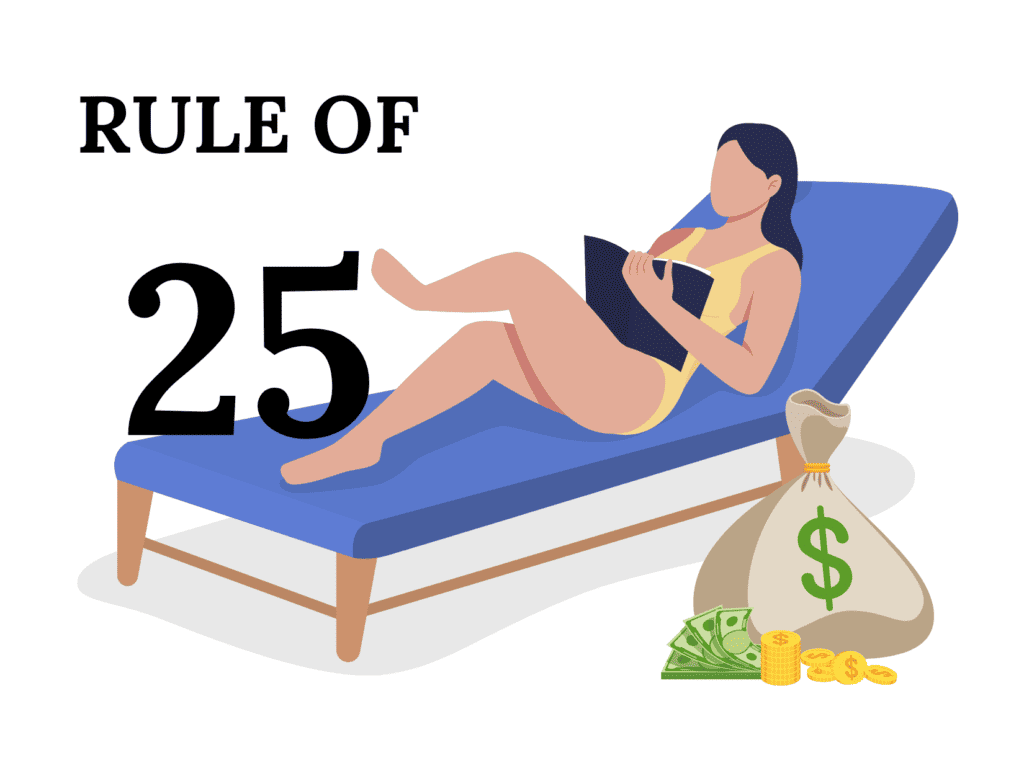 woman chair moneybag representing what is the 25x rule for retirement