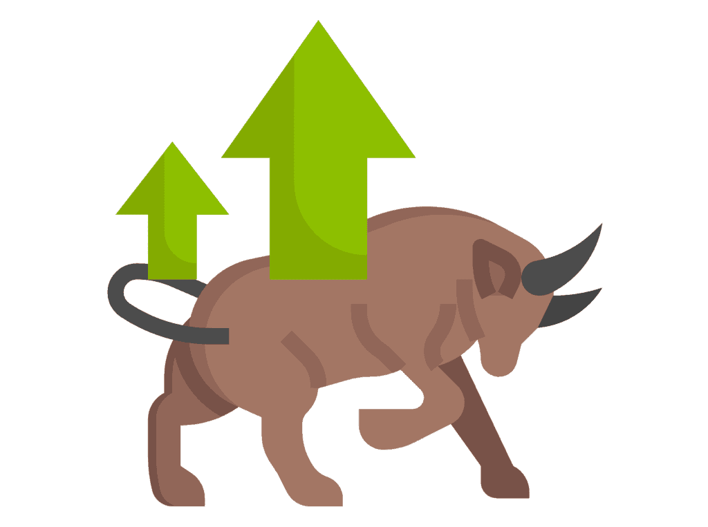 bull green arrows representing financial independence glossary