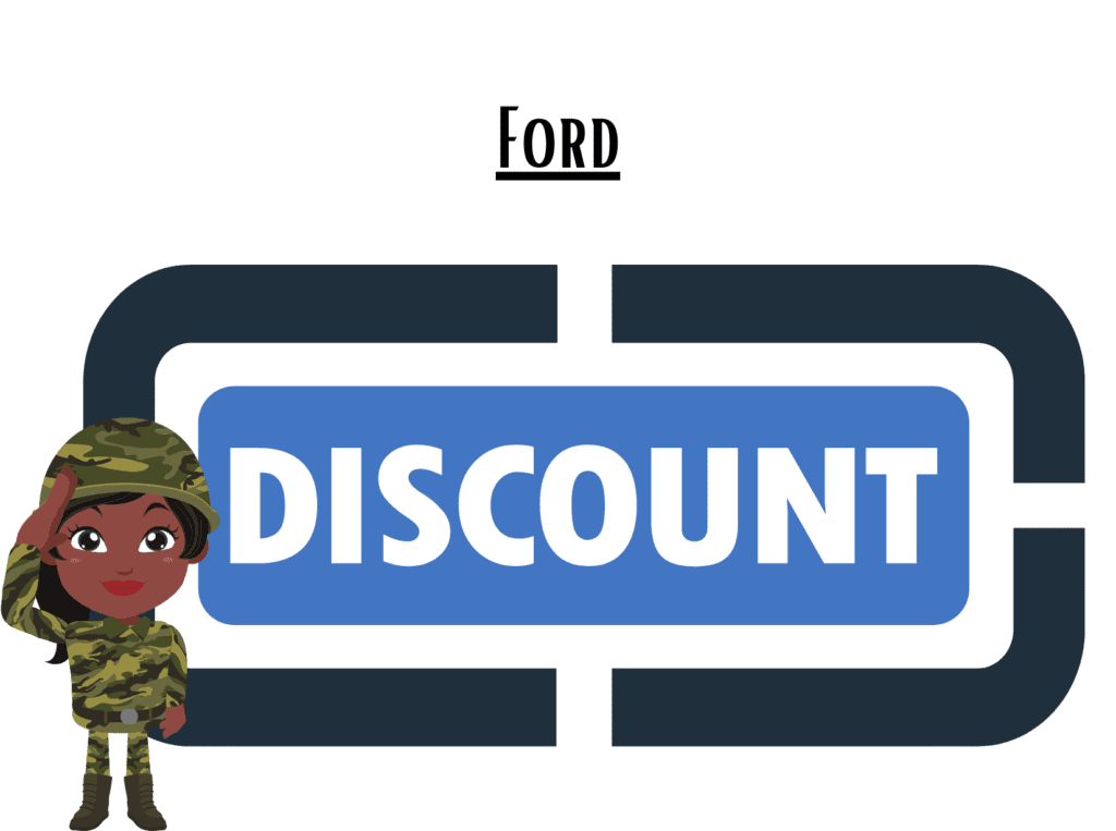 discount sign representing ford military discount