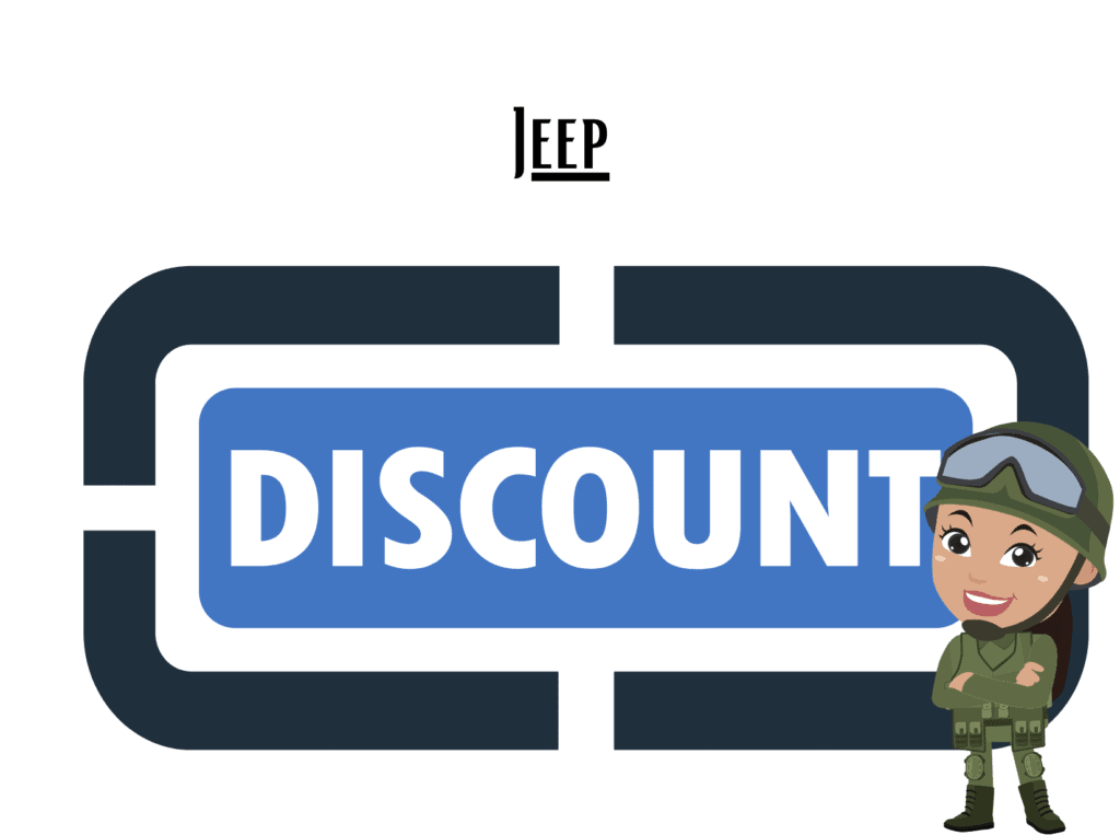 discount sign representing Jeep military discount