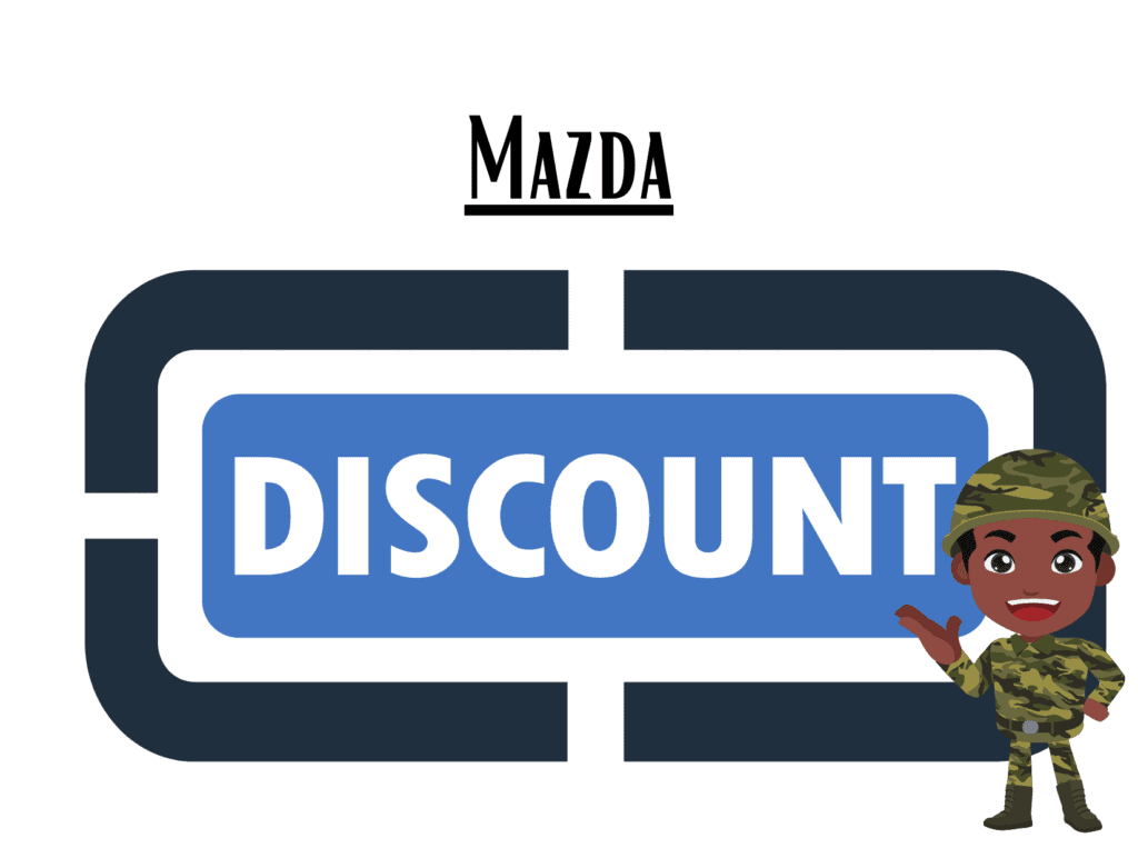 discount sign representing Mazda military discount