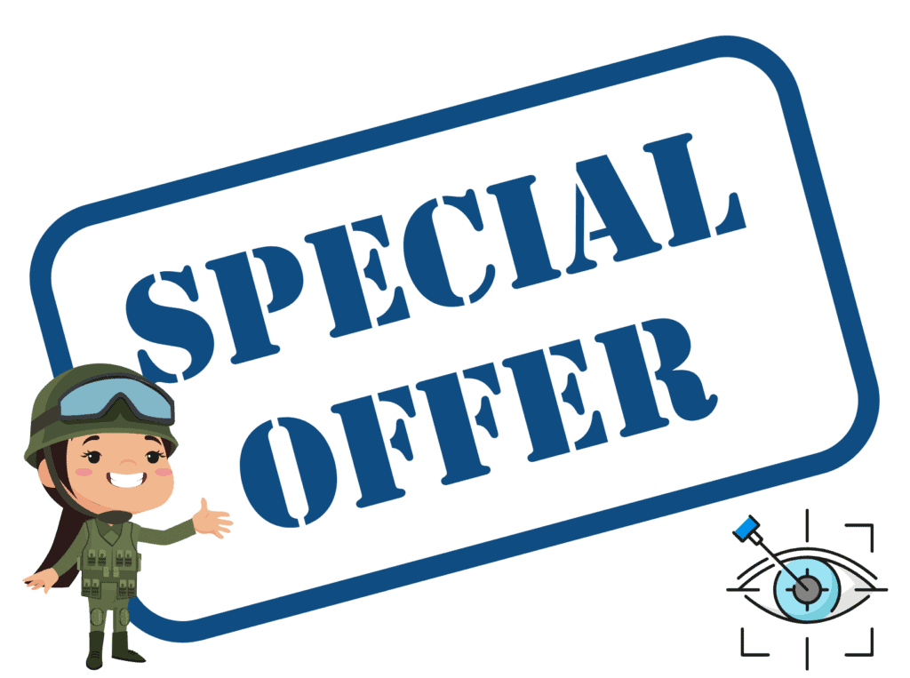 special offer sign representing LASIK military discount