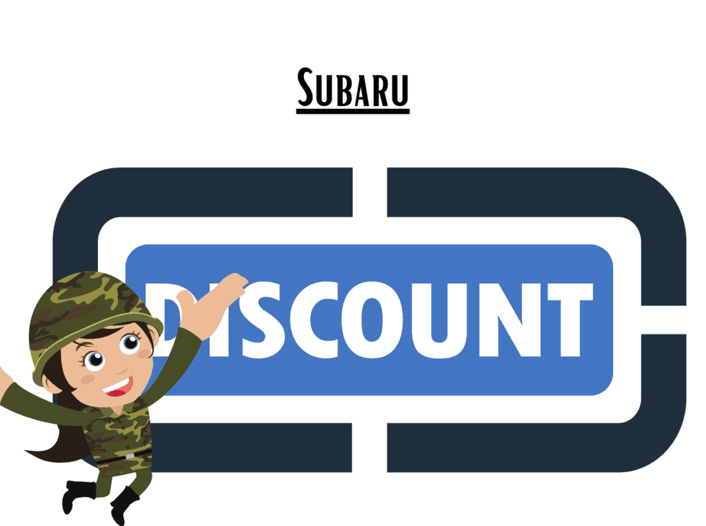 discount sign representing Subaru military discount