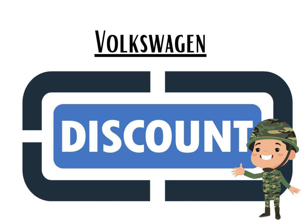 discount sign representing vw military discount