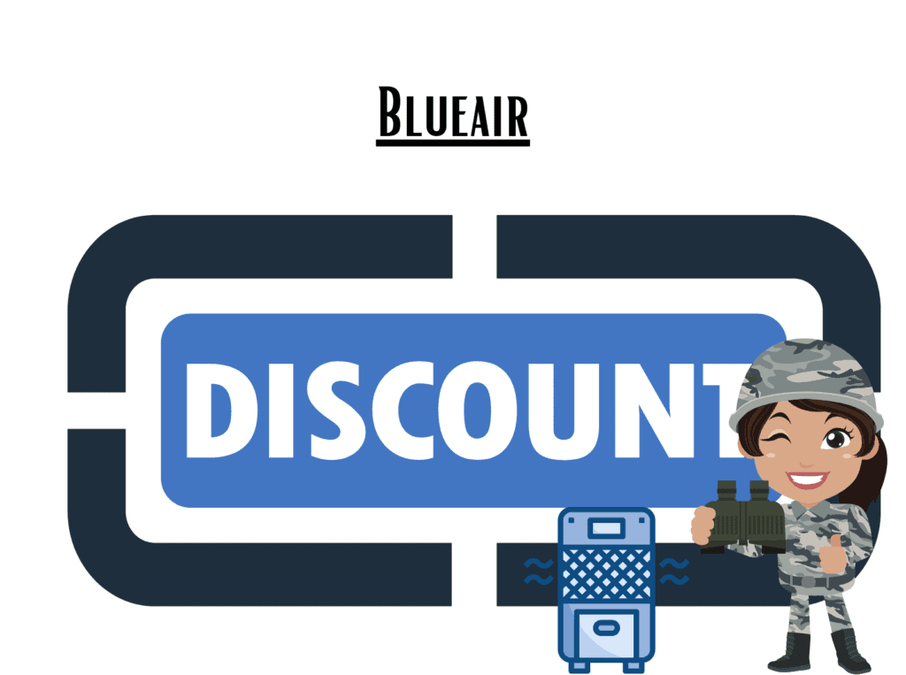 discount sign representing Blueair military discount
