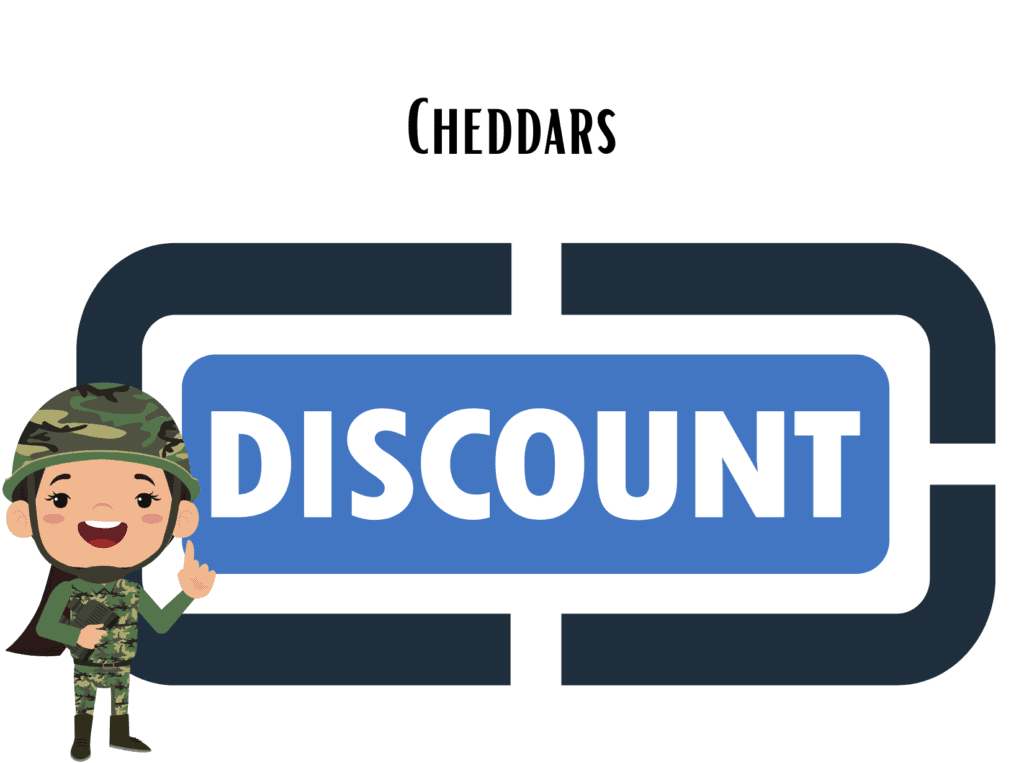 discount sign representing Cheddars military discount
