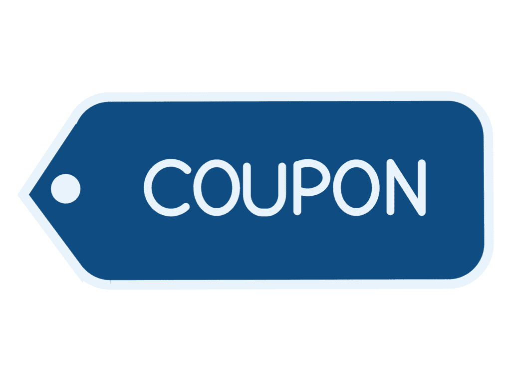 coupon blue and white