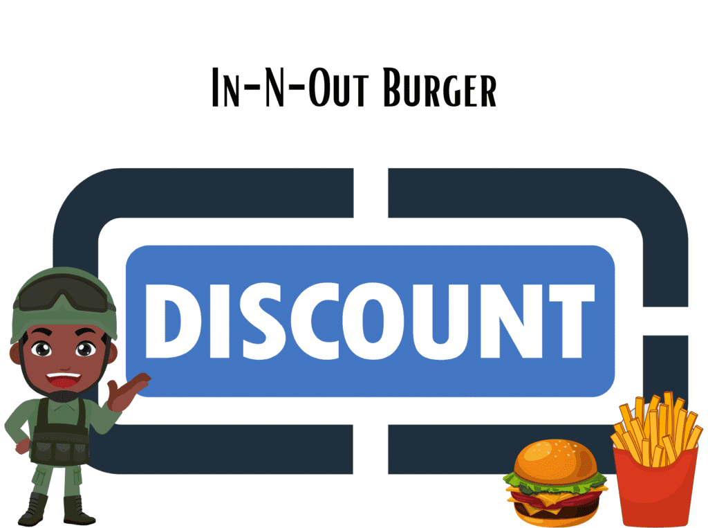 discount sign representing In N Out military discount