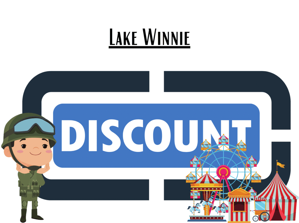 discount sign representing Lake Winnie military discount