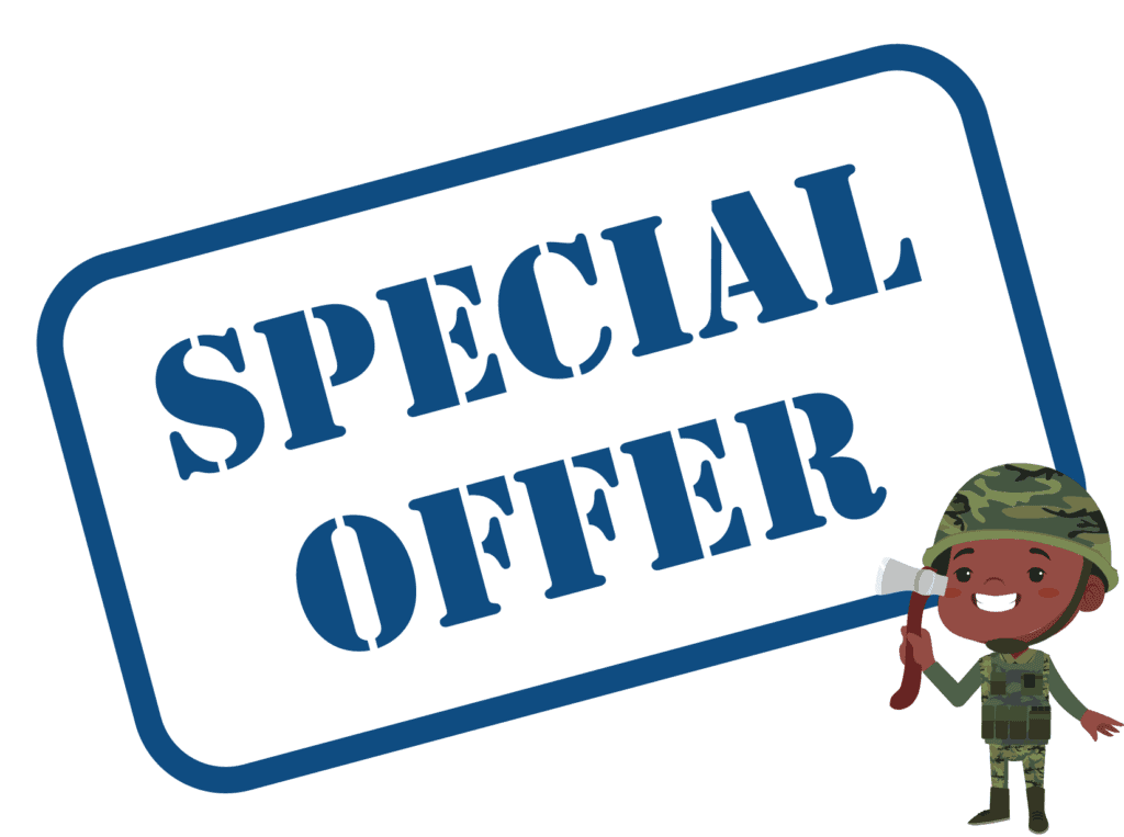 special offer sign representing Spyderco military discount