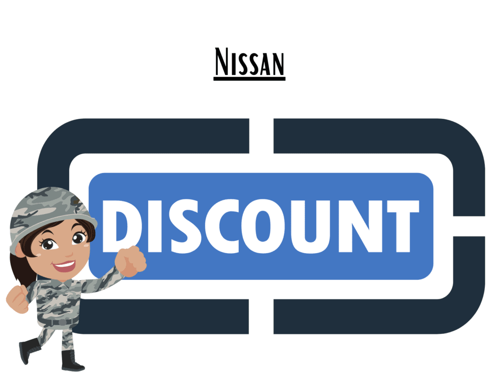 discount sign representing Nissan military discount