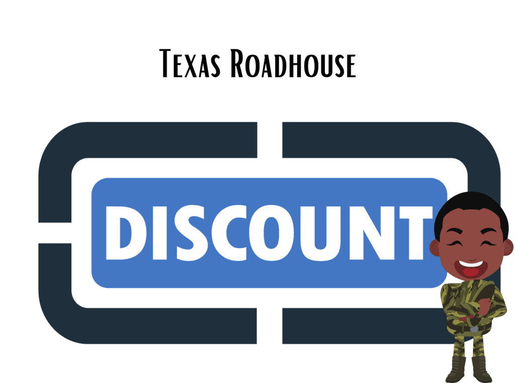 discount sign representing Texas Roadhouse military discount