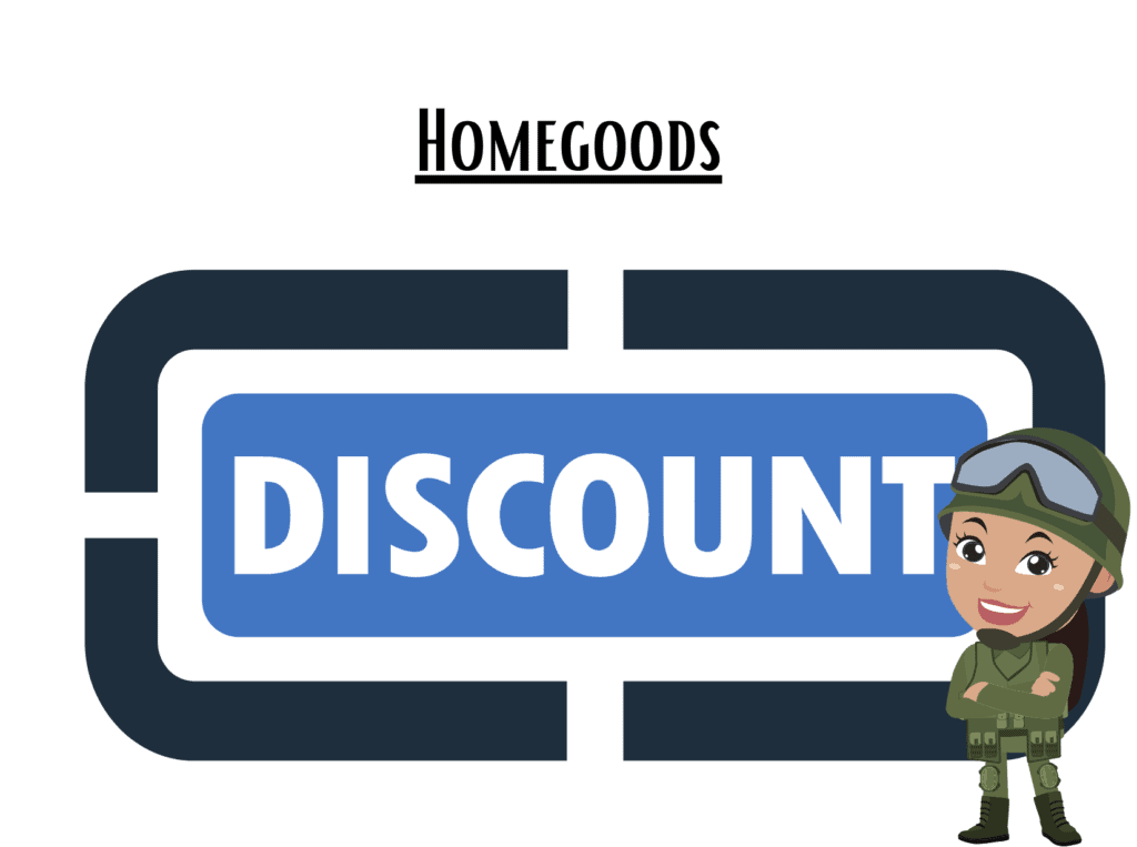 discount sign representing Homegoods military discountdiscount sign representing Homegoods military discount