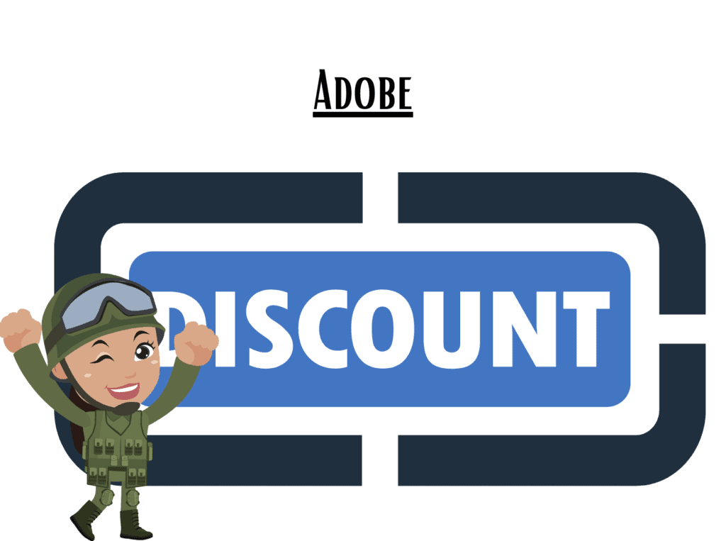 discount sign representing Adobe military discount