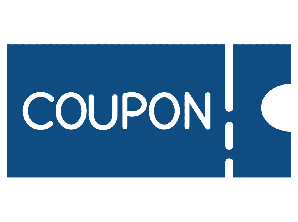 Blue coupon sign