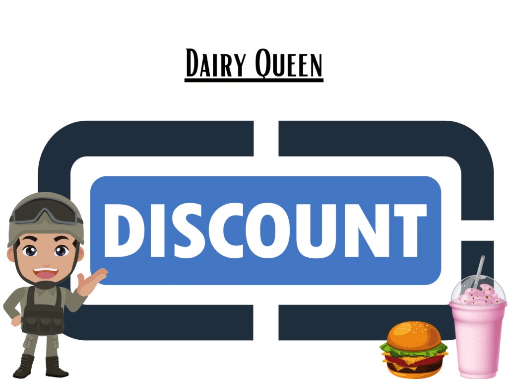 discount sign representing Dairy Queen military discount