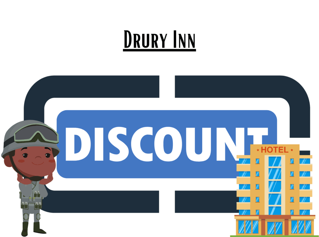 discount sign representing Drury Inn military discount