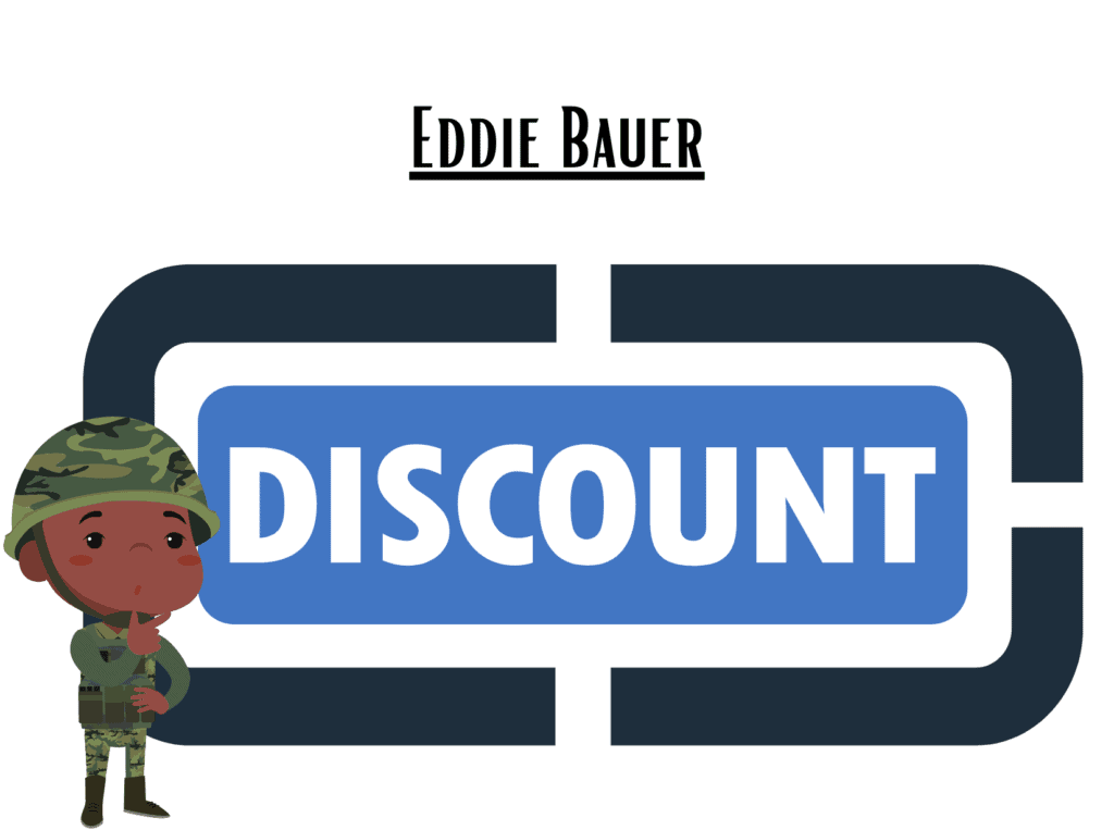 discount sign representing Eddie Bauer military discount