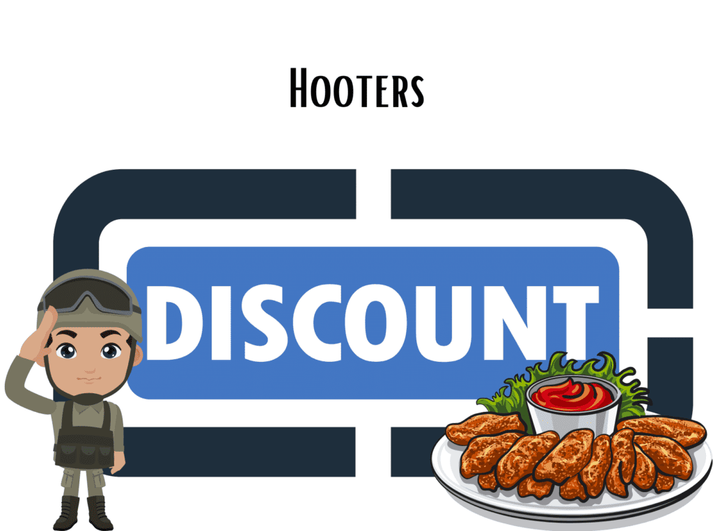 discount sign representing Hooters military discount