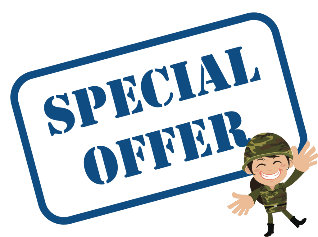 special offer sign representing Black Rifle Coffee military discount
